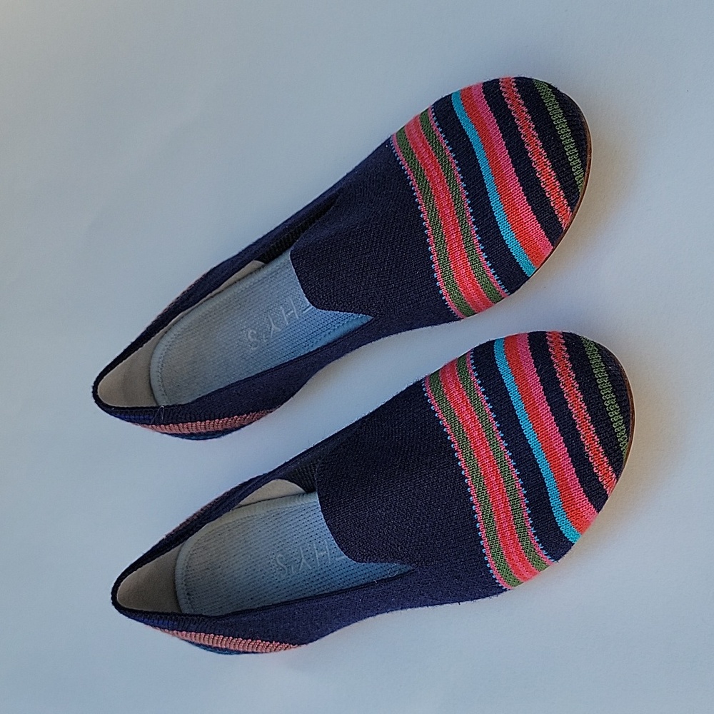 Rothy's  Navy Ribbon Striped Loafers Sz: 6 - Picture 5 of 10